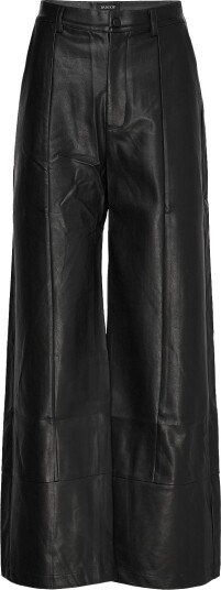 Bardot Marlowe Pu Wide Leg Pant   BLACK   42