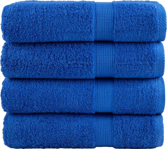 vidaXL Premium dusjhåndklær SOLUND 4 stk blå 70x140 cm 600gsm vidaXL Premium dusjhåndklær SOLUND 4 stk blå 70x140 cm 600gsm