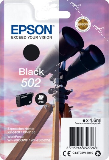 Epson Blekk Svart 502 - Xp-5100/5105/wf-2860/2865