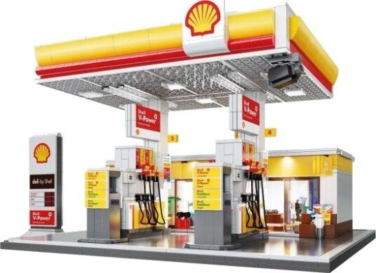 Jamara Cada Shell Gas Station With Shop And Car Wash Byggesett 14 År 1309 Stykker 2,61 Kg