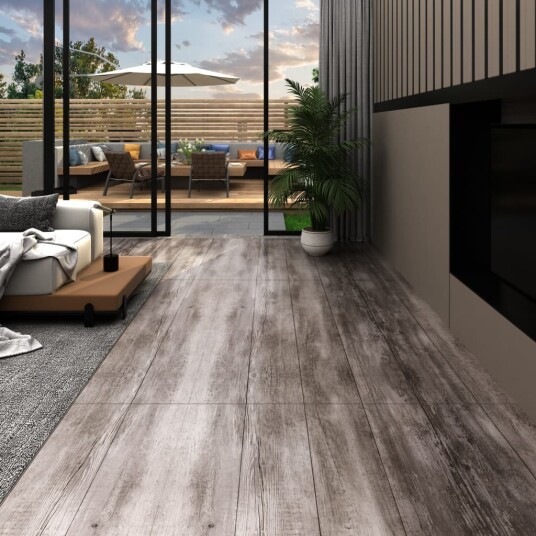 Selvklebende PVC-gulvplanker 5,21 m² 2 mm matte brun tre