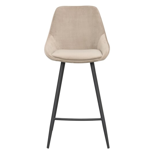 Sierra Barstol 97 cm Beige Fløyel / Svart Metall