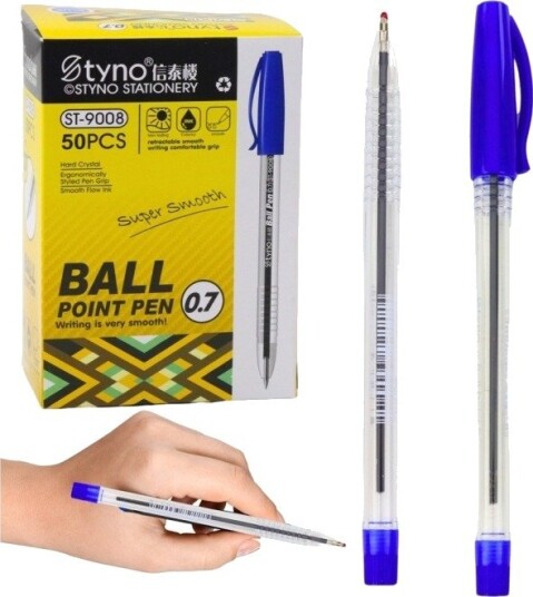 Lean Kulepenn Med Blå Kork, Blått Blekk, Spiss 0,7 Mm Lean Kulepenn Med Blå Kork, Blått Blekk, Spiss 0,7 Mm