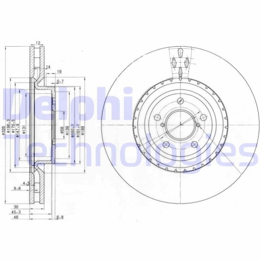 Bremseskive DELPHI BG3818 Bremseskive DELPHI BG3818
