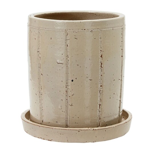 House Doctor Julian blomsterkrukke med fat Ø 22 cm Beige House Doctor Julian blomsterkrukke med fat Ø 22 cm Beige