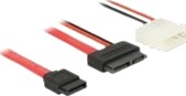 Delock Sata Kabel Slimline Sata Hunn Til 4 Pin Intern Strøm Sata 70 Cm