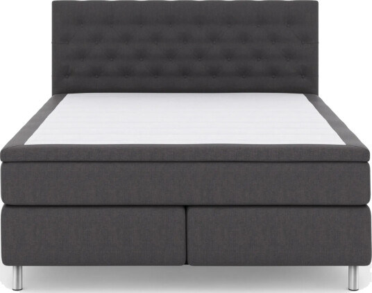 Select No 6 Komplett Sengepakke 210x210 Fast/Medium Watergel Mørkegrå/Metallben