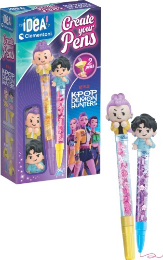 Clementoni Idea! K-Pop Demon Hunters Create Your Pens Penner Rumi & Jinu