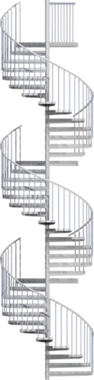 Scalant Scarvo XL Spindeltrappe m/3 trekantede platforme Ø225 7,20 8,84 Scalant Scarvo XL Spindeltrappe m/3 trekantede platforme Ø225 7,20 8,84