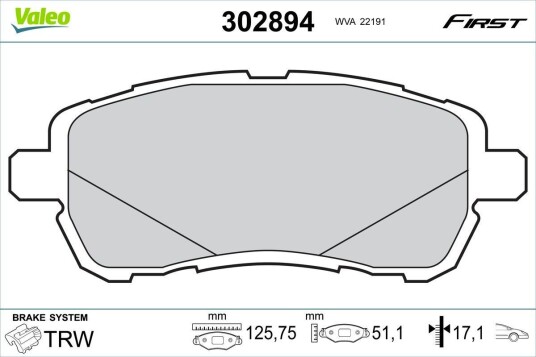 Bremseklosser VALEO 302894