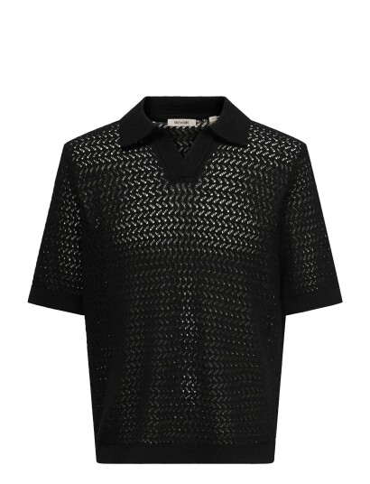 ONLY & SONS Onsnyle 5 Ss Split Polo Knit Cs Black M