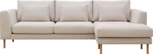 Florenz 3 seters Høyrevendt L formet Sjeselongsofa i Stoff   Beige