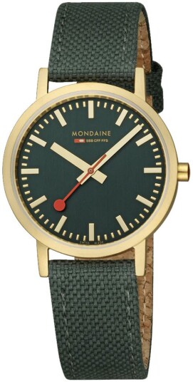 Mondaine Dameklokke A660.30314.60SBS Classic Grønn/Lær Ø30 mm