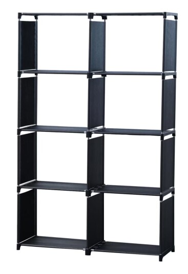 Herzberg 8-lags flerbruks bokhylle og oppbevaringsstativ - 85x125 cm svart