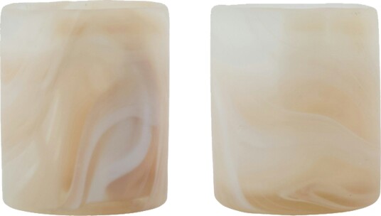 House Doctor Kae Beige Lysestake 2-pk i Glass House Doctor Kae Beige Lysestake 2-pk i Glass