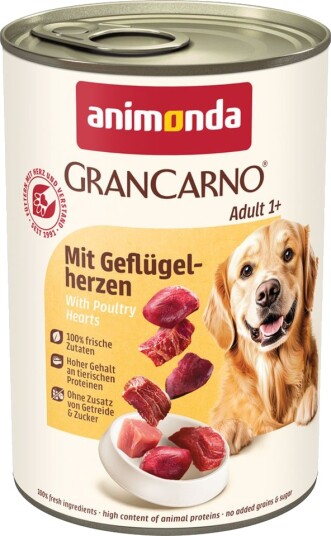 Animonda GranCarno Original Våtfôr Fjærkrehjerter 12x400g