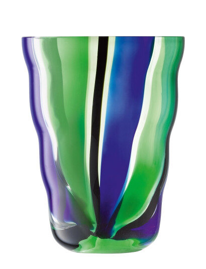 LSA International Dricksglas Folk Black/Blue/Green Set 2 Lsa - Multi/patterned - 28 CL