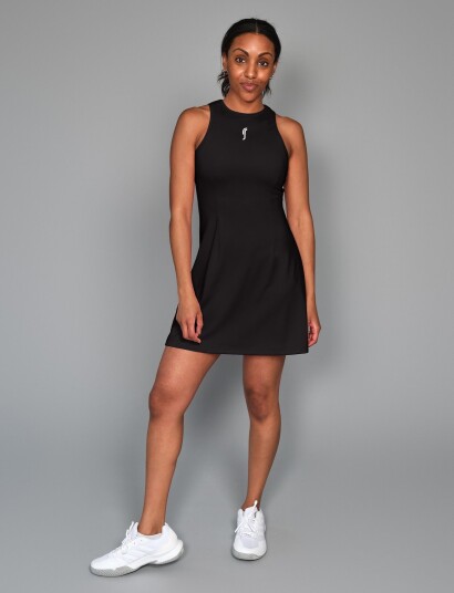 RS Sports Women"s Court Match Dress W. Inner Shorts (Black/White,L,St) Black M RS Sports Women"s Court Match Dress W. Inner Shorts (Black/White,L,St) Black M
