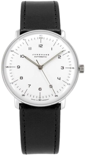 Junghans Herreklokke 27/3500.02 Max Bill Hvit/Lær Ø38 mm