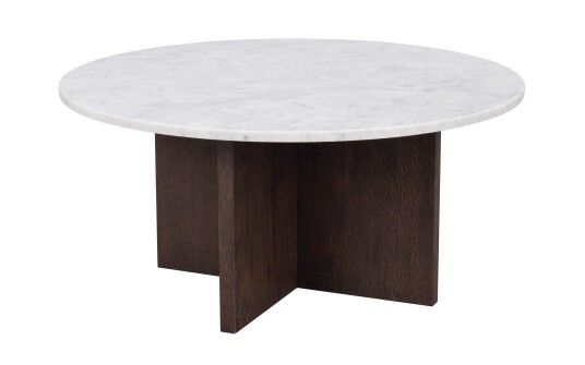 Rowico Home Brooksville sofabord Hvit marmor/bruk eik 90 cm Hvit