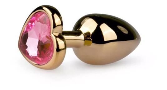 EasyToys: Metal Butt Plug No. 3 with Heart, small, gull/rosa