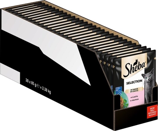 Sheba Våtfôr Megapack Varianter Ferskhetspose Selection I Saus Med Laks 56 X 85 G