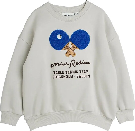 Mini Rodini Table Tennis Chenille Sweatshirt   Grey   140/146