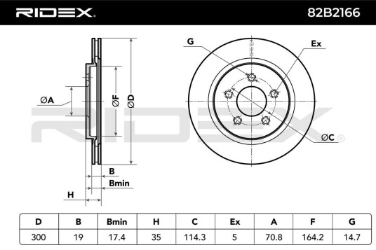 Bremseskive RIDEX 82B2166