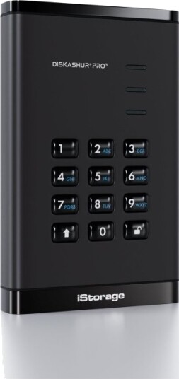 iStorage DiskAshur Pro3 SSD 4TB USB A/USB C Svart IS DAP3 256 SSD 4000 F
