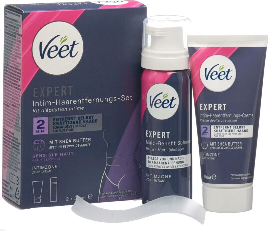 Veet Expert Intimate Hair Removal Set Hårfjerningskrem + Multi- Benefit Foam Veet Expert Intimate Hair Removal Set Hårfjerningskrem + Multi- Benefit Foam