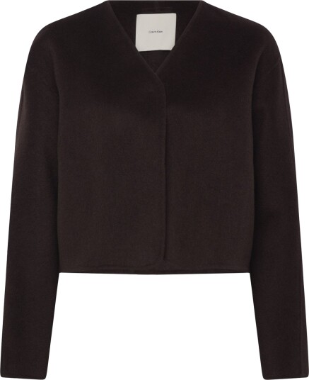 Calvin Klein Short Df Wool Cardigan Jacket   Brown   XS