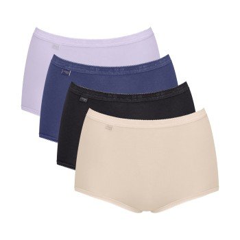 Sloggi Truser 4P Basic Plus Maxi Panty Blå/Lila bomull 46 Dame Sloggi Truser 4P Basic Plus Maxi Panty Blå/Lila bomull 46 Dame