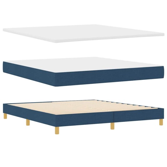 Rammemadrass med madrass Blå 180x200 cm Stoff Rammemadrass med madrass Blå 180x200 cm Stoff