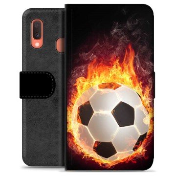 Samsung Galaxy A20e Premium Lommebok-deksel Fotballflamme