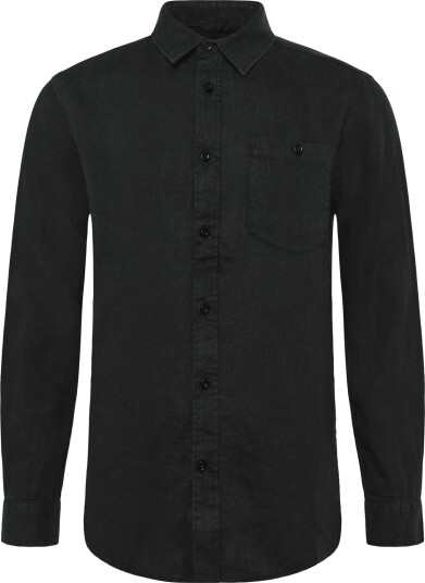 Knowledge Cotton Apparel Linen Shirt Black XXXL