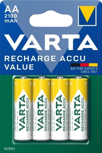 Varta 2100mAh NiMH AA Oppladbare Batterier 4-Pack Varta 2100mAh NiMH AA Oppladbare Batterier 4-Pack