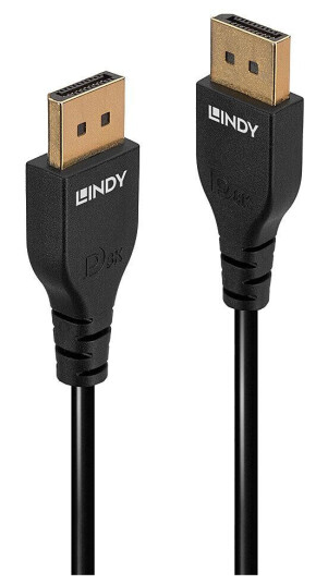 Lindy 3m DisplayPort 1.4 Kabel med Gull Kontakter - 7680x4320 Oppløsning