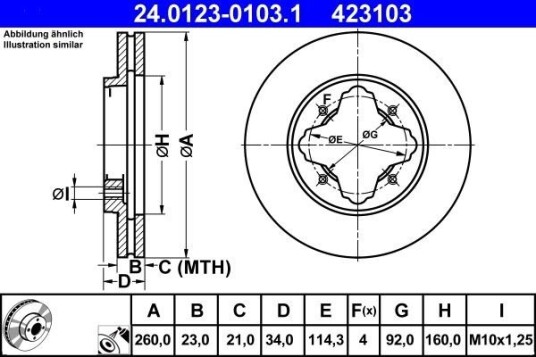Bremseskive ATE 24.0123-0103.1