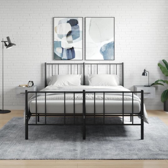 vidaXL Veggmonterte nattbord 2 stk betonggrå 35x35x20 cm vidaXL Veggmonterte nattbord 2 stk betonggrå 35x35x20 cm