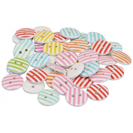 Infinity Hearts Knapper Tre Hvit med striper Ass farger 15mm 90 stk Infinity Hearts Knapper Tre Hvit med striper Ass farger 15mm 90 stk