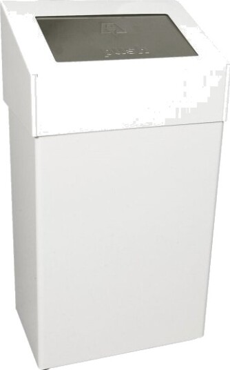 Affaldsspand V Part Hvid Epoxylakeret Aluminium 50 L Forberedt Til Vægmontering Inkl. Materi...