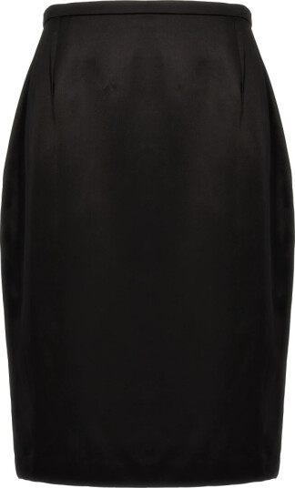 Saint Laurent Dame Skjørt Svart S, Saint Laurent Dame Skjørt Svart S,