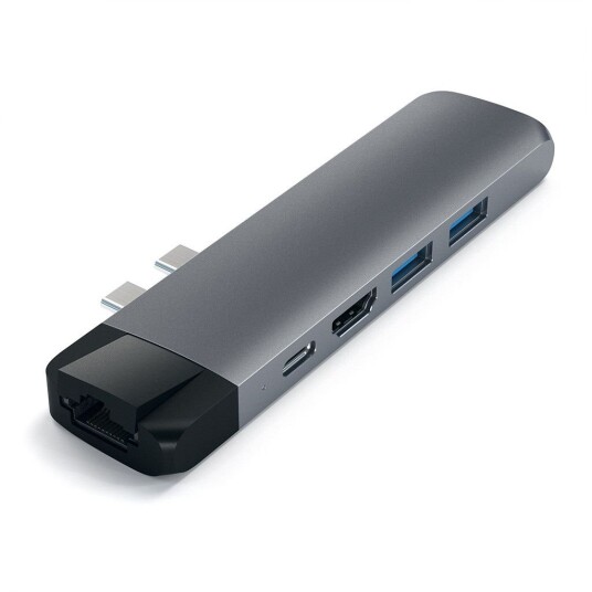Satechi USB-C Pro Hub Adapter with Ethernet - Grå Satechi USB-C Pro Hub Adapter with Ethernet - Grå