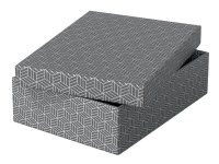 Esselte - Gaveeske - medium - 36 cm x 26.5 cm x 10 cm - grå - pakke av 3 Esselte - Gaveeske - medium - 36 cm x 26.5 cm x 10 cm - grå - pakke av 3