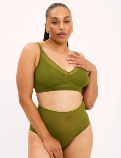 Understatement Underwear Mesh Support Bra Green XS Understatement Underwear Mesh Support Bra Green XS