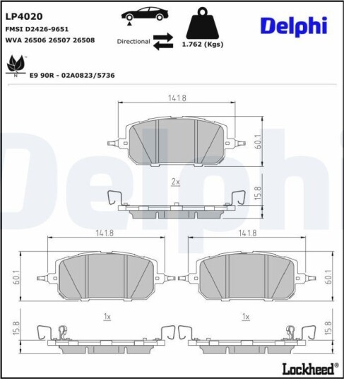 Bremseklosser DELPHI LP4020