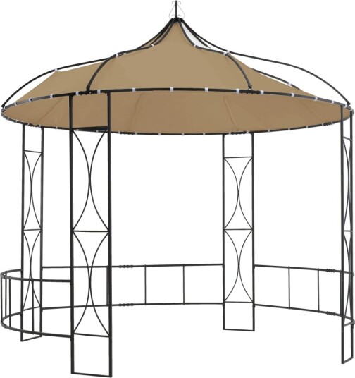 vidaXL Paviljong 300x290 cm gråbrun rund vidaXL Paviljong 300x290 cm gråbrun rund