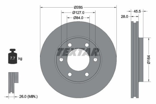 Bremseskive TEXTAR 92113000