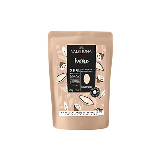 Valrhona Ivoire Hvit Sjokolade 250g 