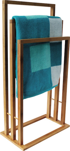 Spirella håndklestativ for gulv, bambus, 3 kleshengere wood 420x820x240 mm
